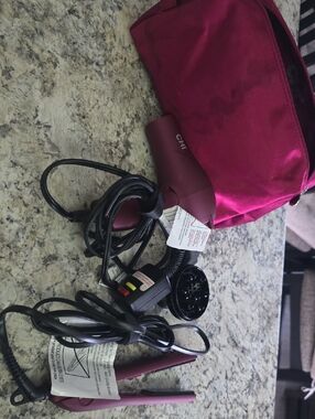 CHI Travel Hair Dryer and Mini Flat Iron Set in Deep Berry